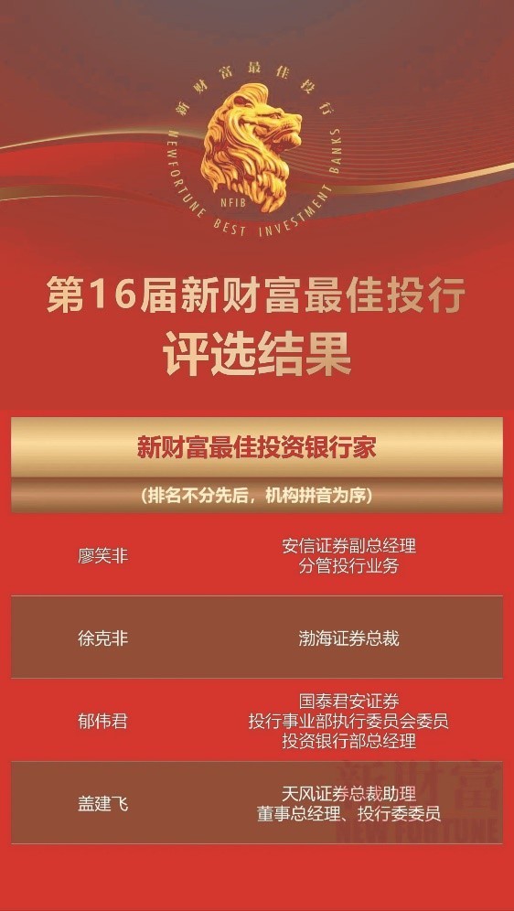渤海证券：投行业务做特 荣获重磅奖项